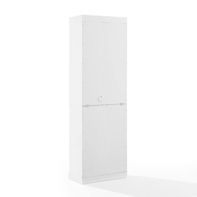 2-Piece Storage Bookcase Set - White Bookcases with Adjustable Shelf & Drawer - Farmhouse Kitchen Furniture