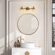 preview thumbnail 12 of 13, Elisie Modern Glam 3-light Bathroom Vanity Light Black Gold Sconce with Water Glass - L23" x W7.5" x H9"