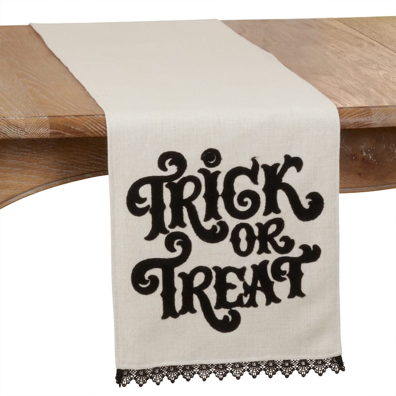 Halloween Table Runner With Trick Or Treat Design - 14"x72"