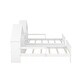 preview thumbnail 24 of 26, Double Twin Size Platform Bed with House-Shaped Headboard and Built-in Nightstand, Grey - Functional Design for Kids' Rooms