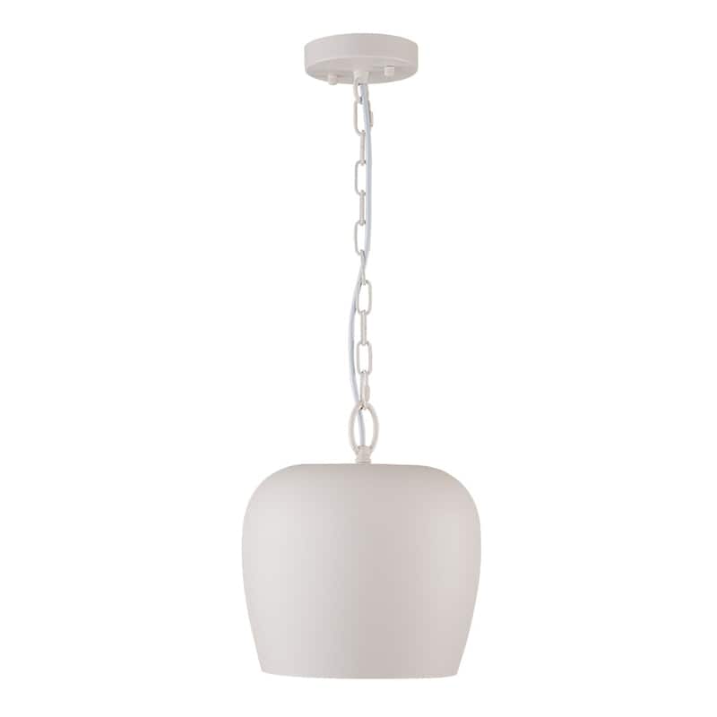 Modern Danish 1-Light White Bell Iron Kitchen Pendant Light