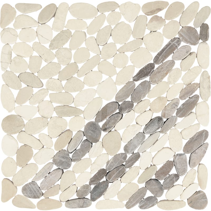 Daltile Pebble Oasis Natural Stone Striped Pebble Mosaic 11" x 11" (11 PC per Carton) (10.78 SQFT per Carton)