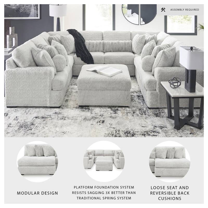 Signature Design by Ashley Snodoodle Gray 10-Piece Sectional - 144" W x 113" D x 40" H