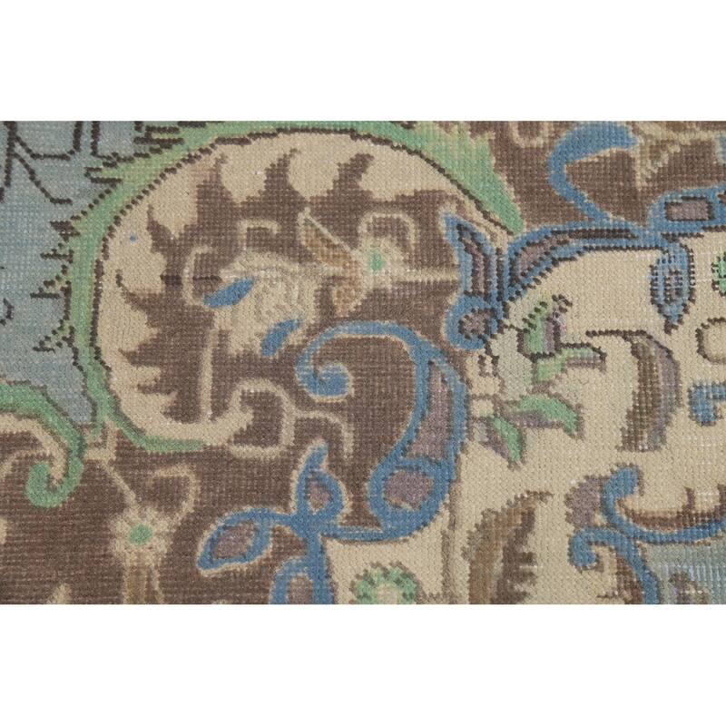 Floral / Medallion Tabriz Persian Area Rug Hand-Knotted Wool Carpet - 9'6"x 12'7"