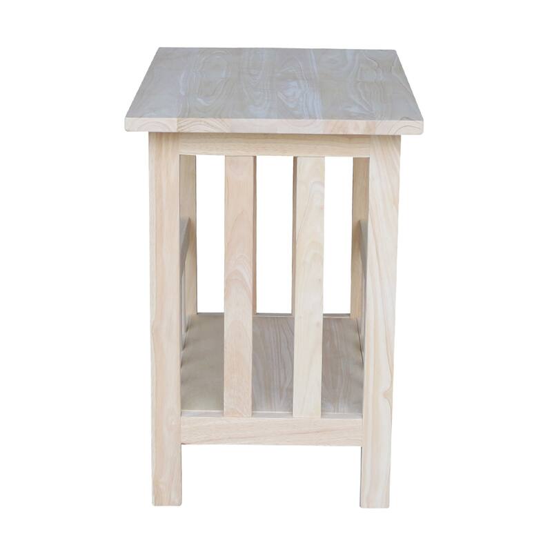 Unfinished Solid Parawood Mission Magazine End Table