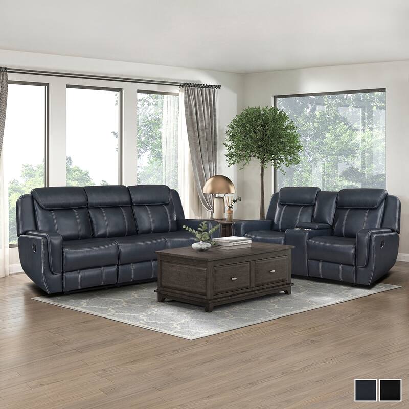 Manuel 2-Piece Manual Reclining Living Room Sofa Set