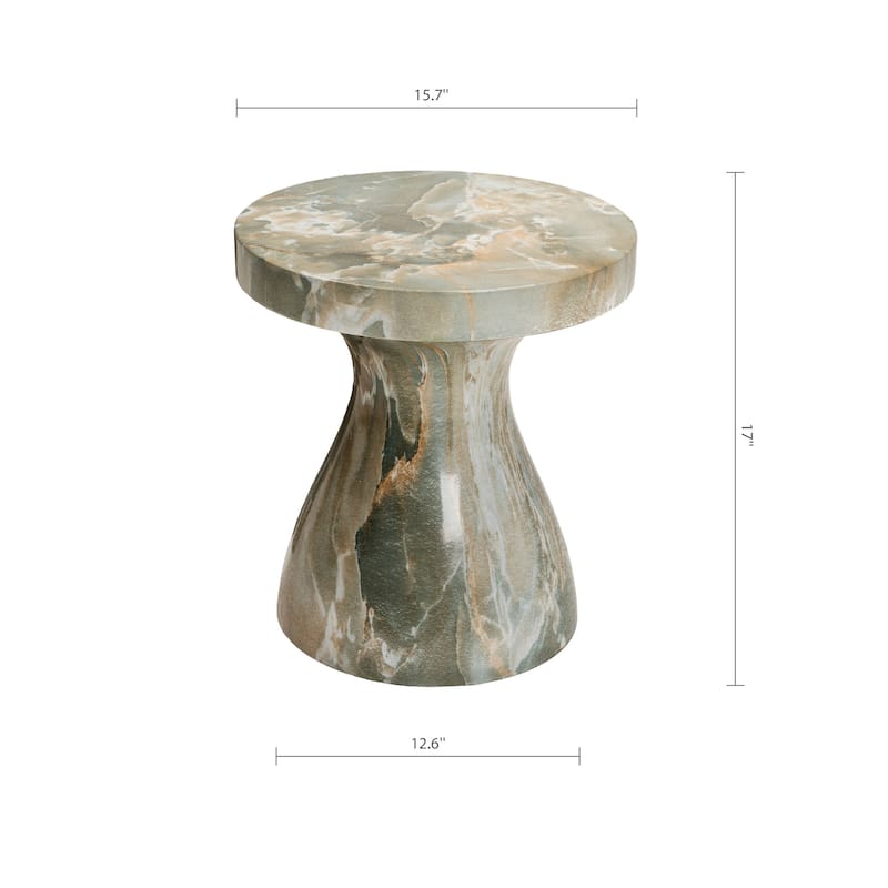 Studio London Monia Stylish Indoor and Outdoor Faux Marble End Table