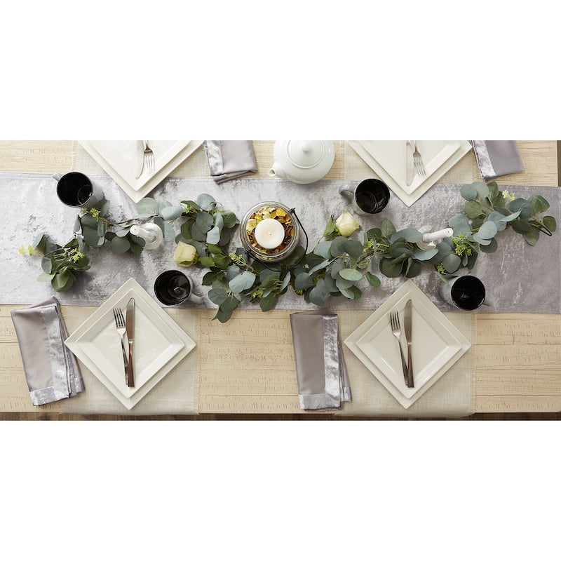 DII Black Velvet Table Runner