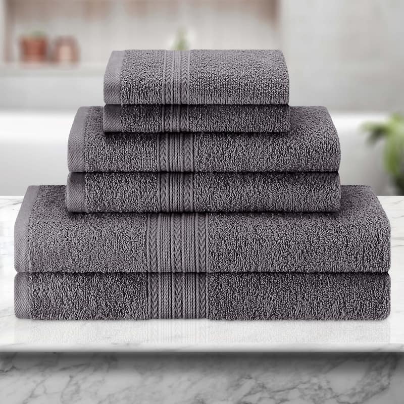 Eco-Friendly Sustainable Cotton 6-Piece Bathroom Towel Set