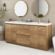 preview thumbnail 37 of 85, Floating Bathroom Vanity with Integrated Resin Top