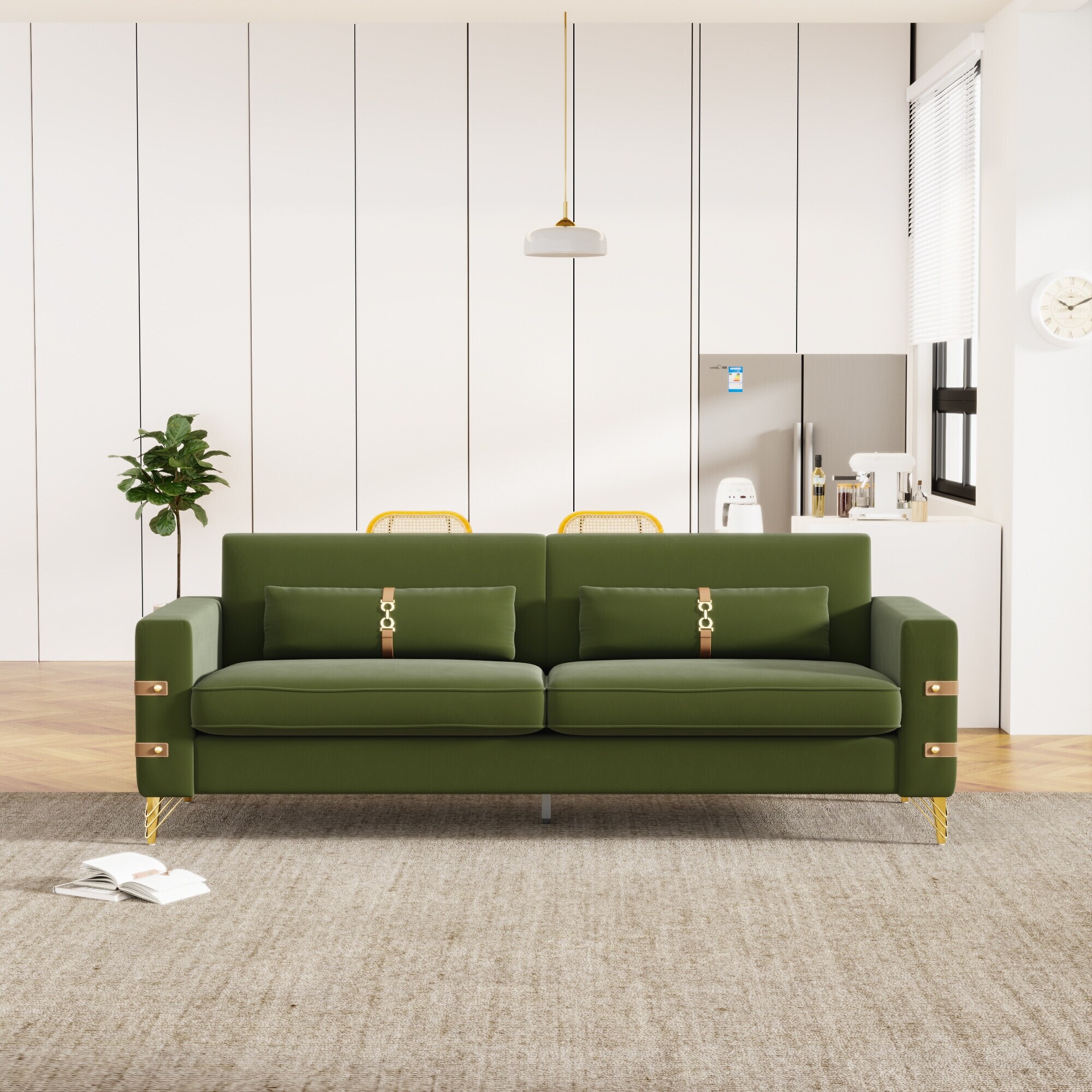 Modern Designs Velvet Upholstered Living Room Sofa 2 Seat Sofa