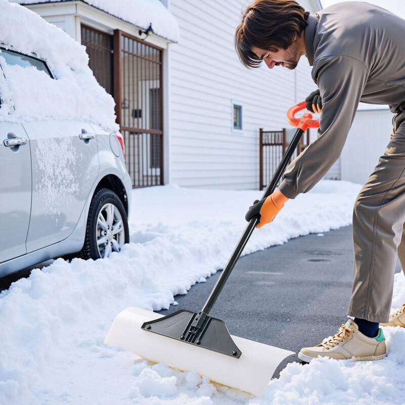 Plastic Snow Shovel With Widened Blade And Textured Anti Slip Handle Plastic Snow Shovel With Widened Blade And Textured Anti Slip Handle