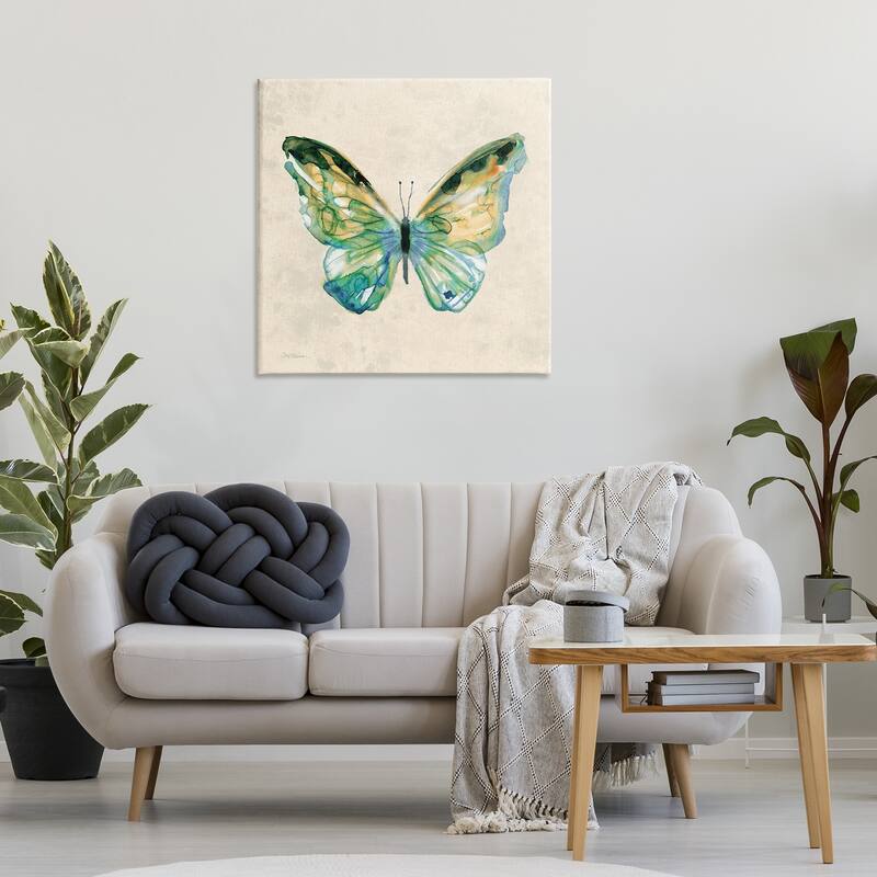 Stupell Watercolor Cottage Butterfly Canvas Wall Art Design By Carol Robinson