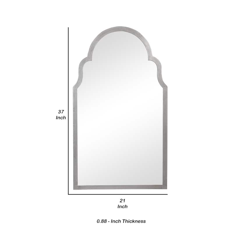 Sleek Elongated Quatrefoil Frame Mirror, Silver
