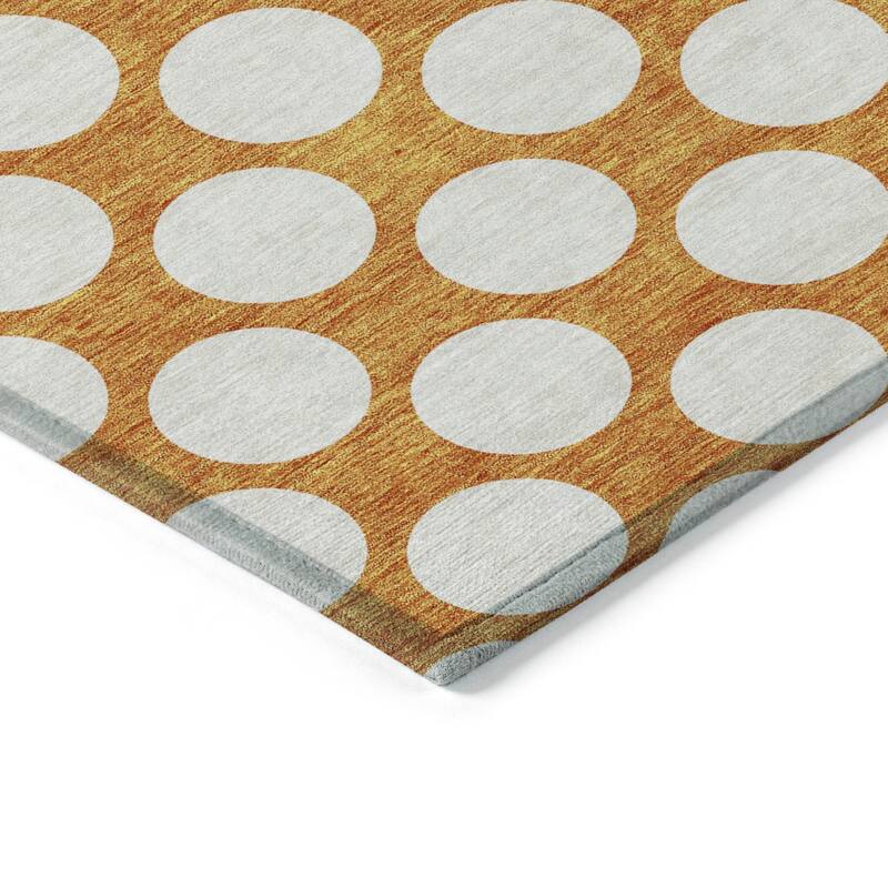 Machine Washable Indoor/ Outdoor Chantille Modern Dots Rug