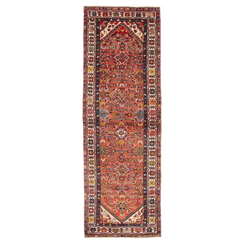ECARPETGALLERY Hand-knotted Andelz Red Wool Rug - 3'2 x 9'8 - Red - 3'2 x 9'8