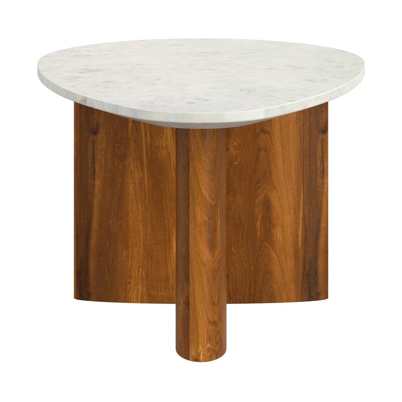 Mid-Century Modern Solid Wood & Marble Coffee Table