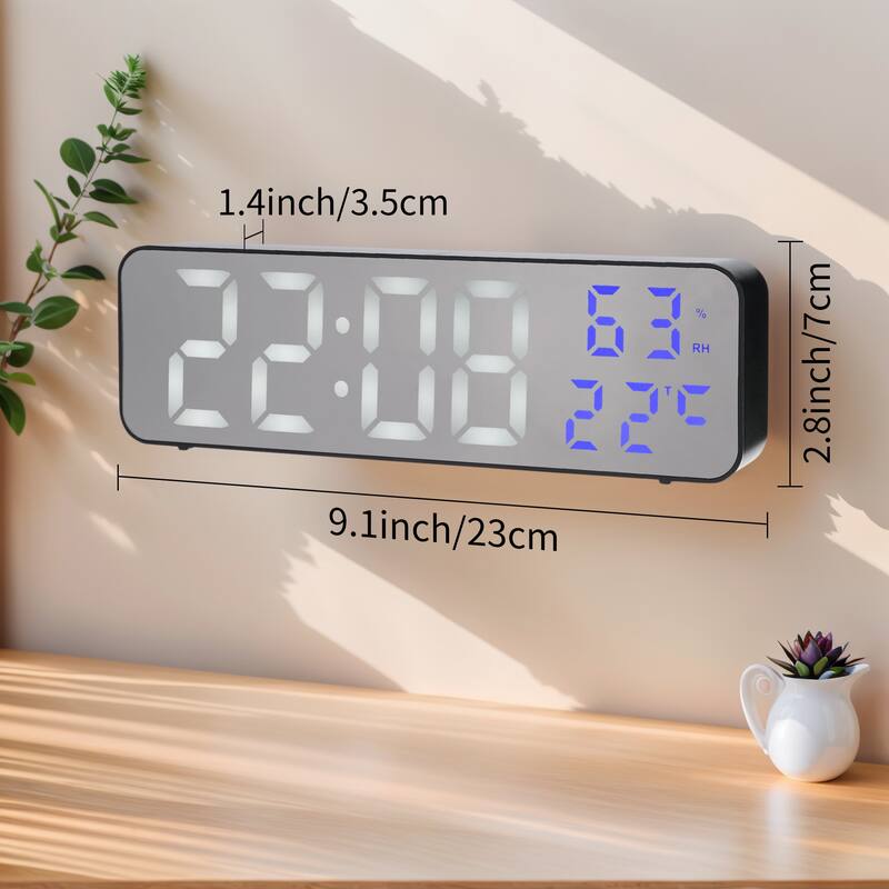 Large Digital Clock, Silent Non Ticking Modern Wall Clocks for Office, Home, Kitchen, Bedroom, School 9 Inch - 9 Inch