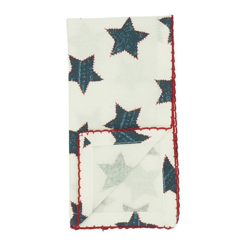 Whipstitch Star Design Table Napkins (Set of 4)