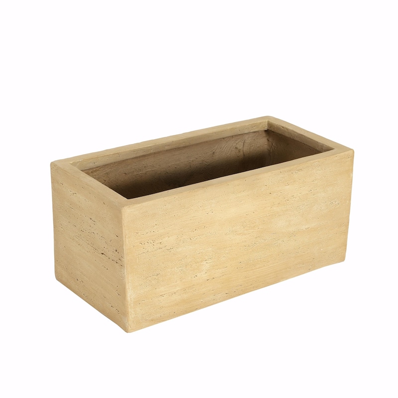 MGO Handmade Rectangle Planter Box, Antique Brown Finish