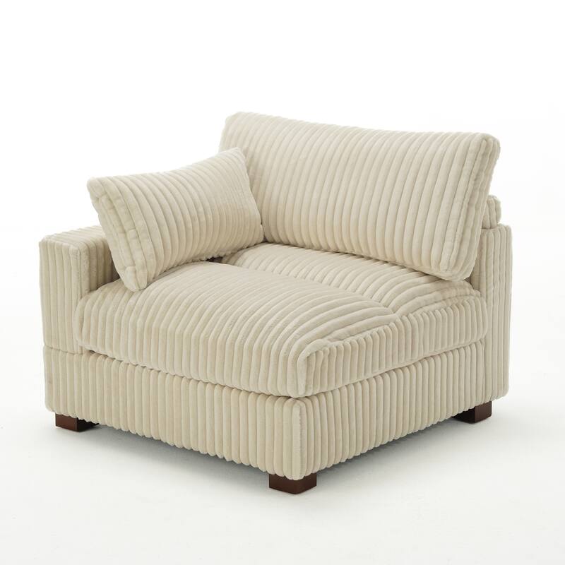 Plush Flannel Modular Sectional Sofa for Living Room