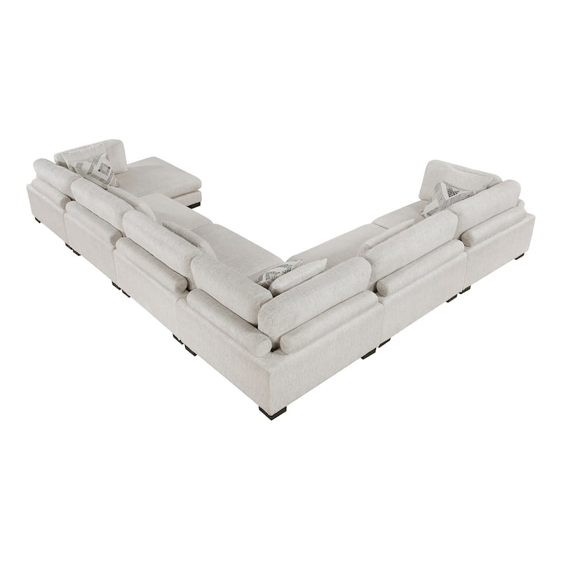 Abbeville Microfiber 6-Piece Modular Sectional with Chaise