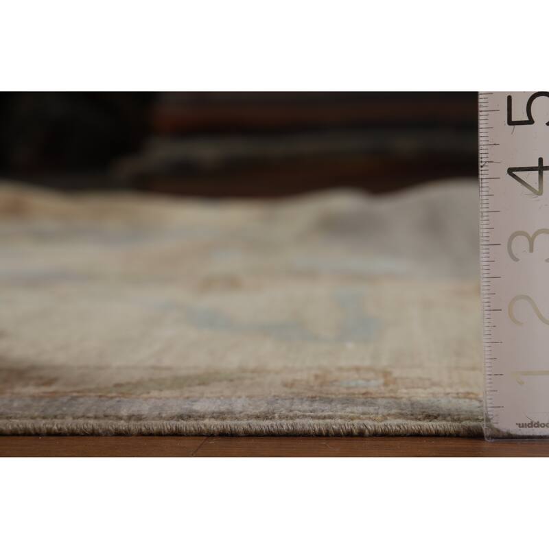 Hand Knotted Oriental 100% Wool Carpet Transitional All-Over Greys & Charcoal Oushak Area Rug - 12' 2'' X 9' 5''