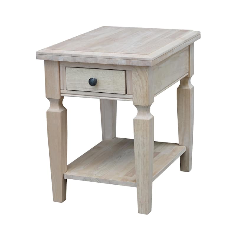 Vista Solid Wood End Table - 18"W x 24"D x 24"H - Unfinished