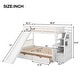 preview thumbnail 18 of 22, Twin over Full Bunk Bed with Slide, Drawers, Storage Grids & Guardrails, Space-Saving Design, Interchangeable Ladder, Grey