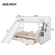 preview thumbnail 6 of 7, White Twin Over Full Bunk Bed with Two Drawers and Storage Staircase, Slide, High Guardrail, Ladder