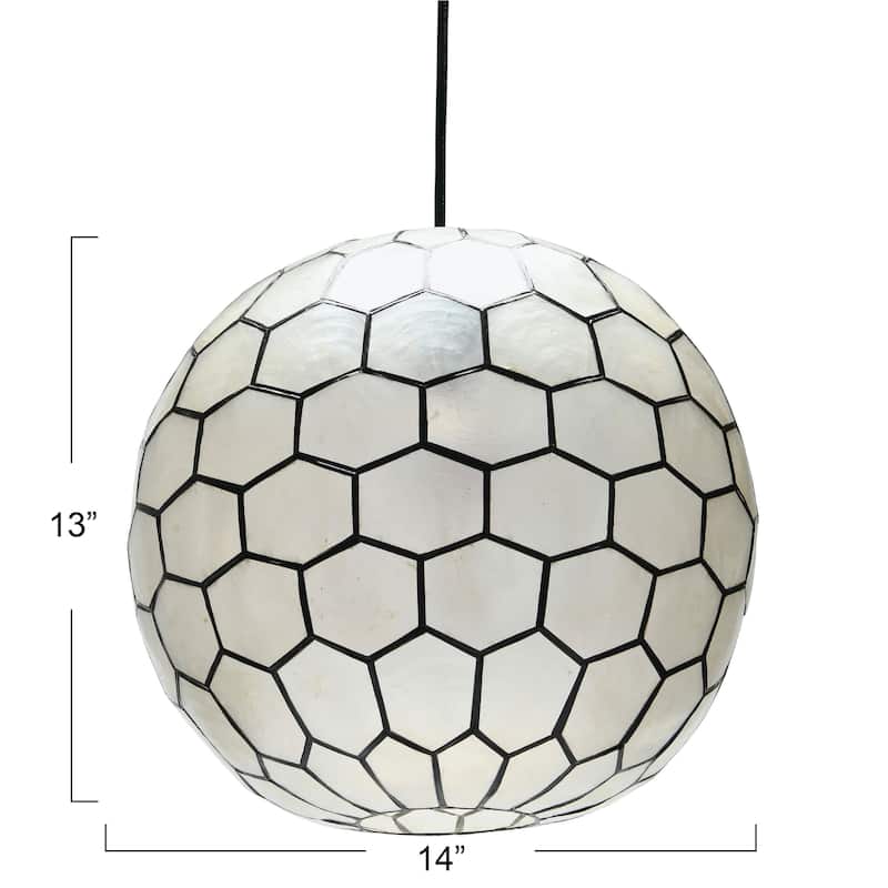 Capiz Honeycomb Globe Pendant Light