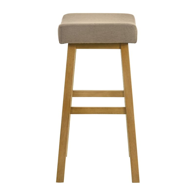 Lenon Modern Farmhouse Backless Bar Stool, Saddle Counter Stool with Upholstered Seat
