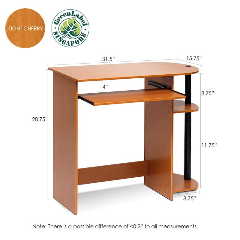 Computer Desk with Drawer - Rustic Style Assembly Table, Compact Writing Workstation, Home Office Furniture