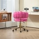 preview thumbnail 110 of 118, Velvet Home Office Desk Chair, Height Adjustable Task Chair, Armless Single Chair with Wheels, 360° Swivel Vanity Chair - N/A