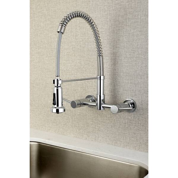 Concord 2-Handle Wall Mount Pull-Down Kitchen Faucet ...