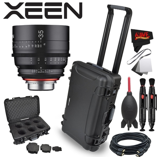 Black Rokinon Xeen XN35C 35mm T1.5 Professional Cine Lens for Canon EF