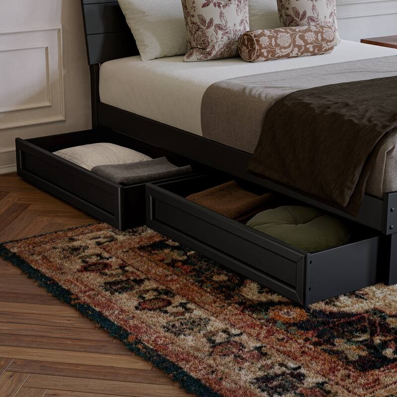 Phoenix Wood Platform Bed with Storage Drawers