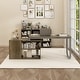 preview thumbnail 43 of 62, L-shaped executive desk With 3 Drawers for Home and Office