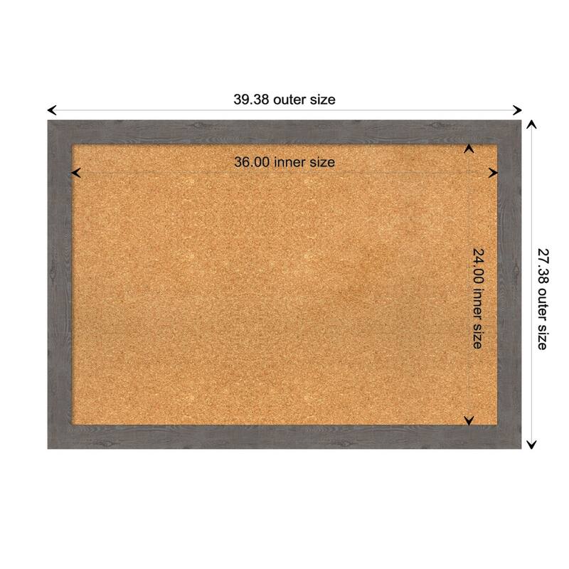 Rustic Plank Narrow Framed Cork Bulletin Memo Board