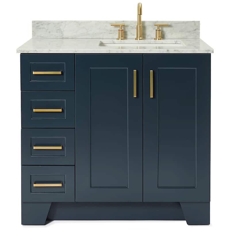 Ariel Q037SRCW2RVO Taylor 37" Free Standing Single Rectangular Basin - Midnight Blue