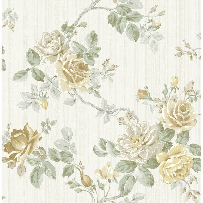 Seabrook Designs Nisha Rose Trail Unpasted Wallpaper