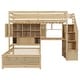 preview thumbnail 14 of 26, Twin over Twin Loft Bed with Built-in Desk, Staircase, Storage Compartments, Shelves, and Solid Pine Wood Construction, Natural