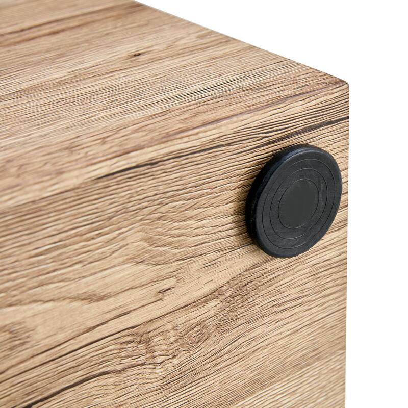 39.3" Modern Rectangular Coffee Table with Wood Texture Pattern for Living Room