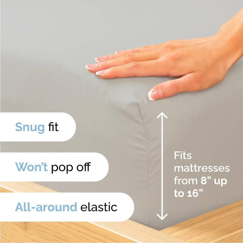 CGK Linens 6 Piece Solid Deep Pockets Microfiber, Easy-Fit Bed Sheet Set