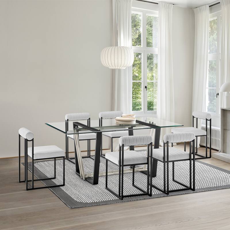 Anastasia Modern Upholstered Metal Dining Chairs - Set of 2