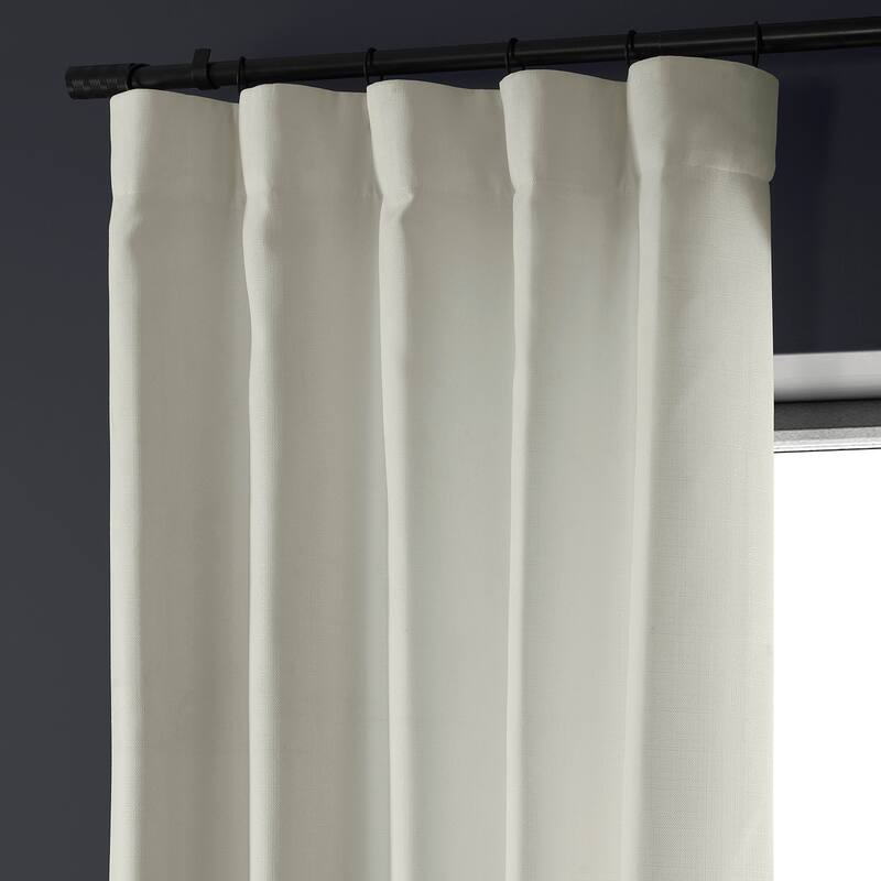 Exclusive Fabrics Italian Faux Linen Room Darkening Curtains (1 Panel) - Sophisticated Drapery for Versatile Décor