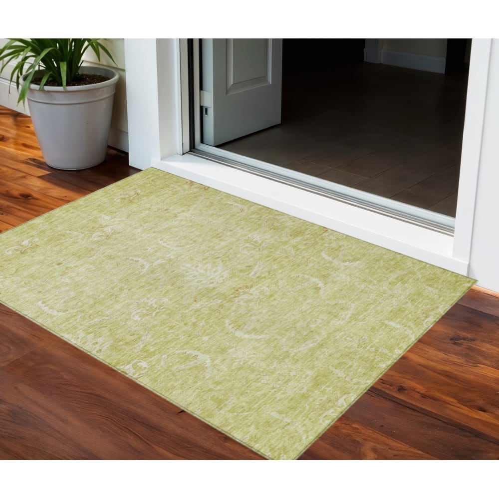 HomeRoots Damask Transitional Rectangle Outdoor Rug