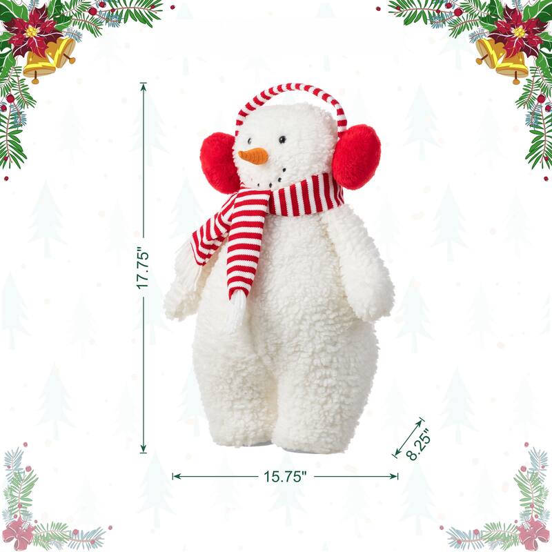 Glitzhome Fabric Christmas Yeti Snowman Highland Cow Shelf Sitters or Standing Figurines Decor