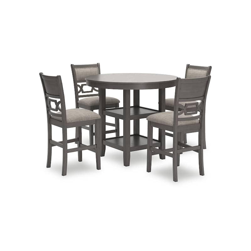 Signature Design by Ashley Langwest Counter Height Dining Table and 4 Barstools (Set of 5)