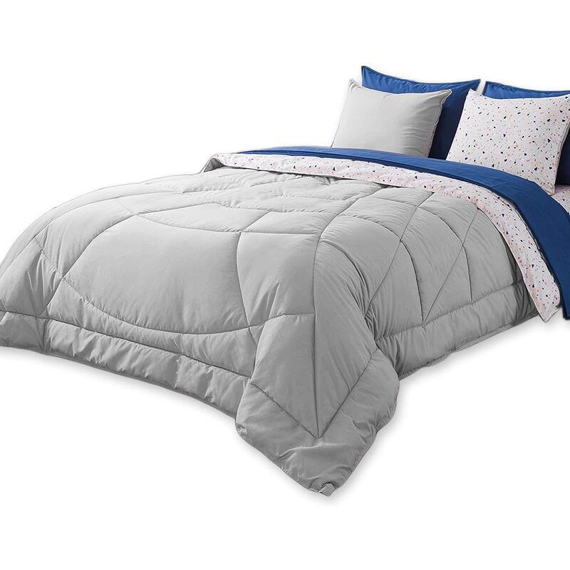 KASENTEX 5 or 7 Piece Bed in A Bag Microfiber Down Alternative Comforter Bedding Set with Sheets and Pillow Cases All Season